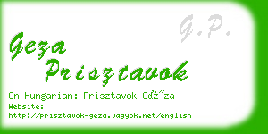 geza prisztavok business card